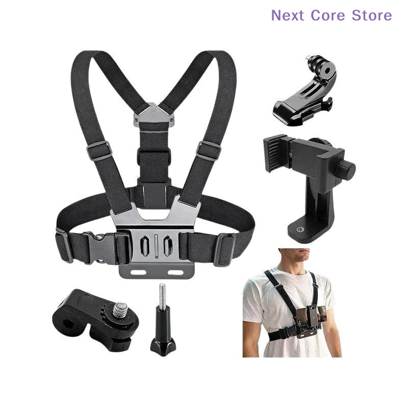 Chest Strap Mount Harness for Phone & Action Camera Camera Chest Mount Nixie