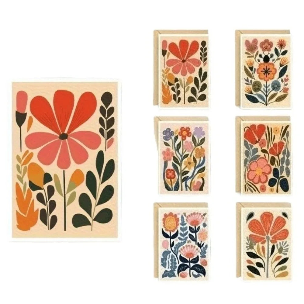 Boho Floral Thank You Cards with Envelopes — 12 or 24 Pack Greeting Card Set Nixie
