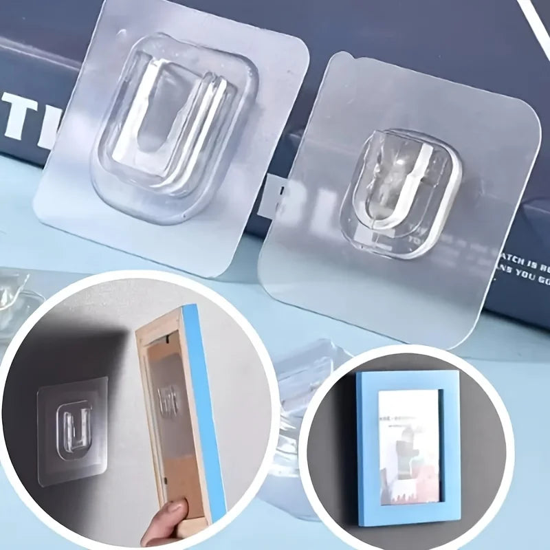 Double-Sided Adhesive Wall Hooks – Transparent Hook Kit Adhesive Wall Hooks Nixie