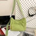 Nixie Pleated Puff Drawstring Hobo Bag | Large Capacity Hobo Shoulder Bag Nixie Green