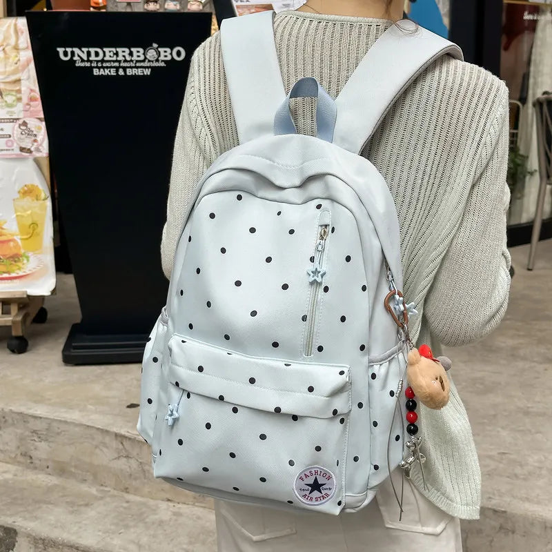 Japanese Polka Dot Backpack – Cute Girls School & Travel Bag Girls School Backpack Nixie