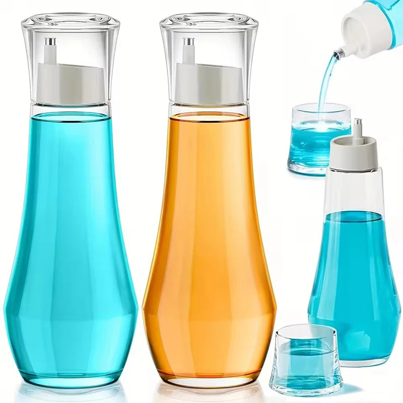Refillable Glass Mouthwash Dispenser with Lid – 5.1 & 8.8 oz Glass Mouthwash Dispenser Nixie
