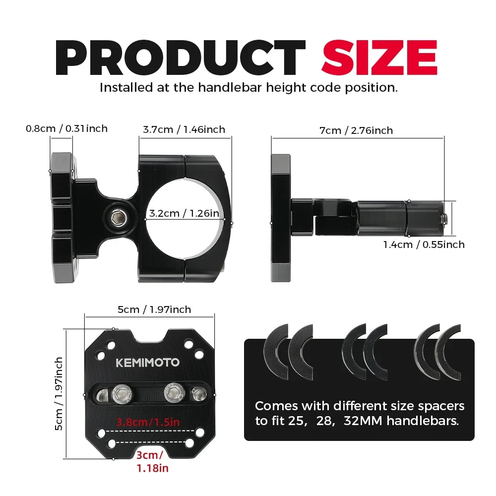 Universal Motorcycle GPS Mount – 12–32mm Handlebar AMPS Bracket Motorcycle GPS Mount Nixie