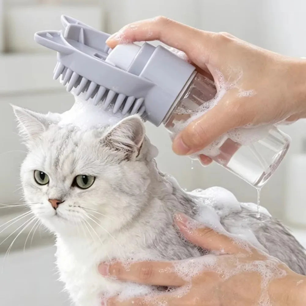 TPE Pet Bath Brush – Foaming Massage & Gentle Coat Cleaner Pet Grooming Brush Nixie