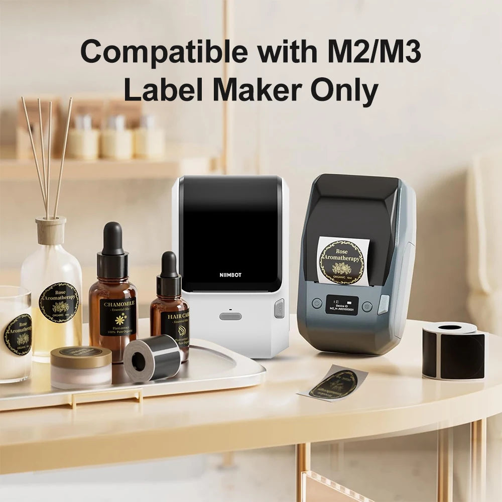 Niimbot M2/M3 Thermal Transfer Labels & Ribbon – Black, Gold, White