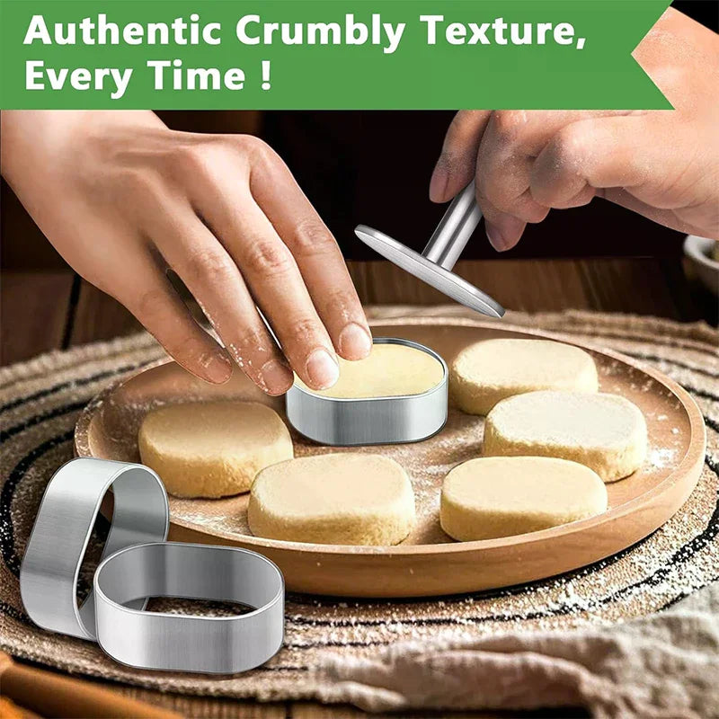 Stainless Steel Pastry Mold with Pusher – DIY Baking Tool Pastry Baking Mold Nixie
