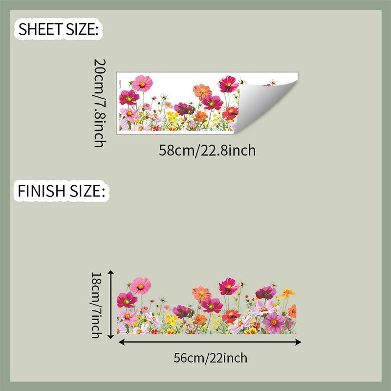 Colorful Flower Wall Stickers – Self-Adhesive PVC Decals Wall Decal Sticker Nixie