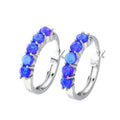 Opal Drop Dangle Earrings – Simulated Opal & Crystal Studs Drop Dangle Earrings Nixie Blue