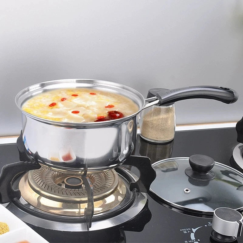 3-Piece Stainless Steel Non-Stick Pot Set with Glass Lids Cookware Pot Set Nixie