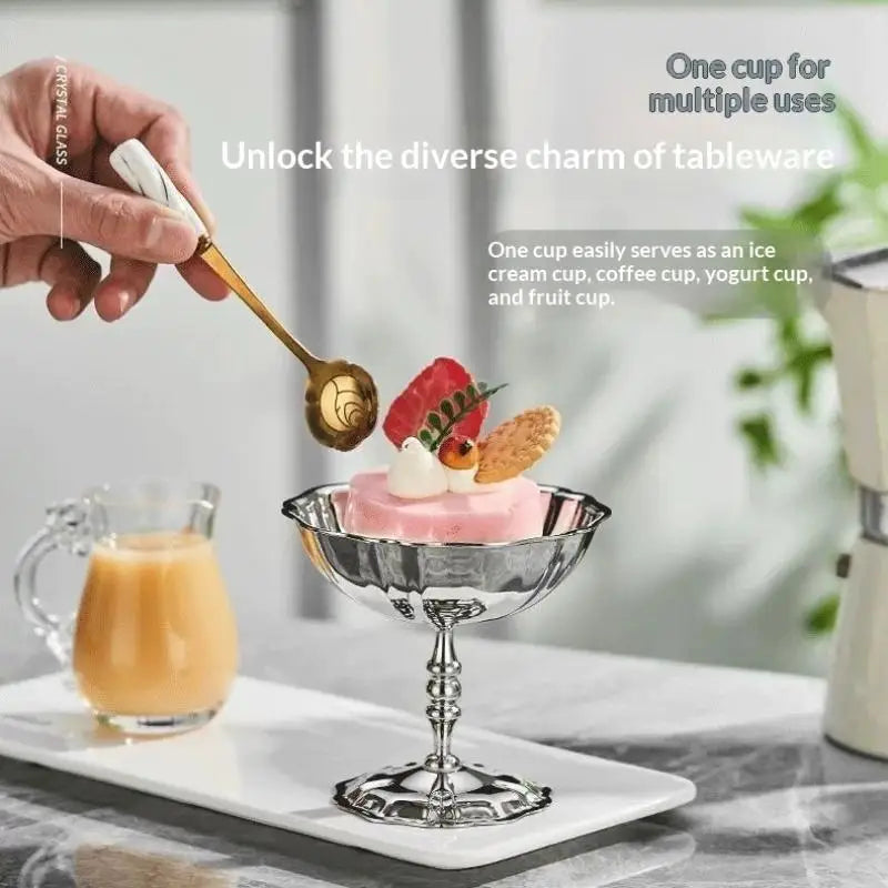 Stainless Steel Ice Cream Goblet Retro Dessert Cup | Nixie Dessert Goblet Cup Nixie