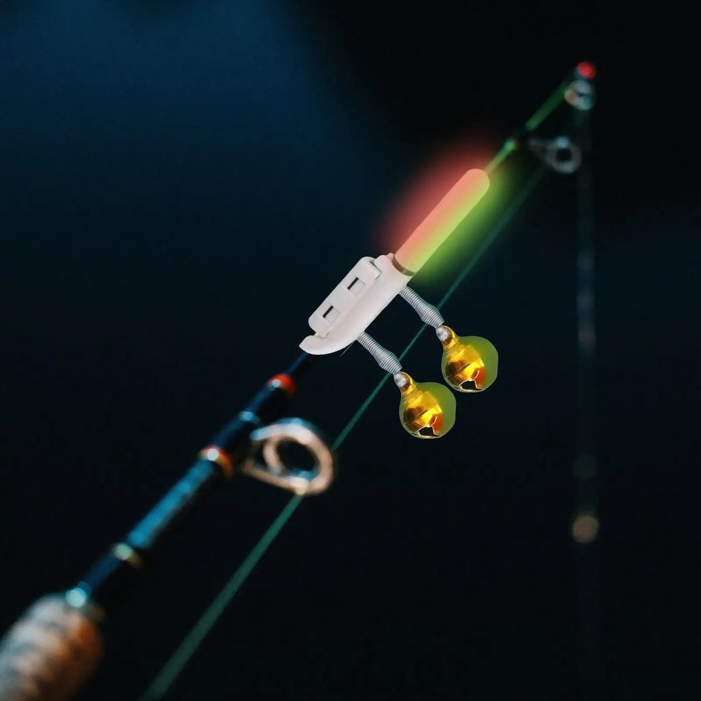 LED Fishing Rod Light Clip with Bite Bells & USB Rechargeable Fishing Bite Alarm Nixie