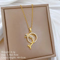 Dolphin Hoop Pendant Necklace Gold Stainless Steel Clavicle Chain Pendant Necklace Nixie XL2606-911