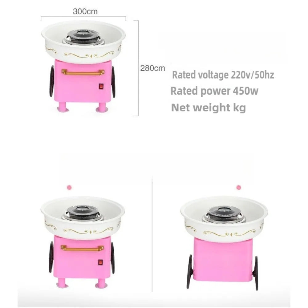 Retro DIY Cotton Candy Machine – Stainless Steel & 10 Sticks Cotton Candy Machine Nixie