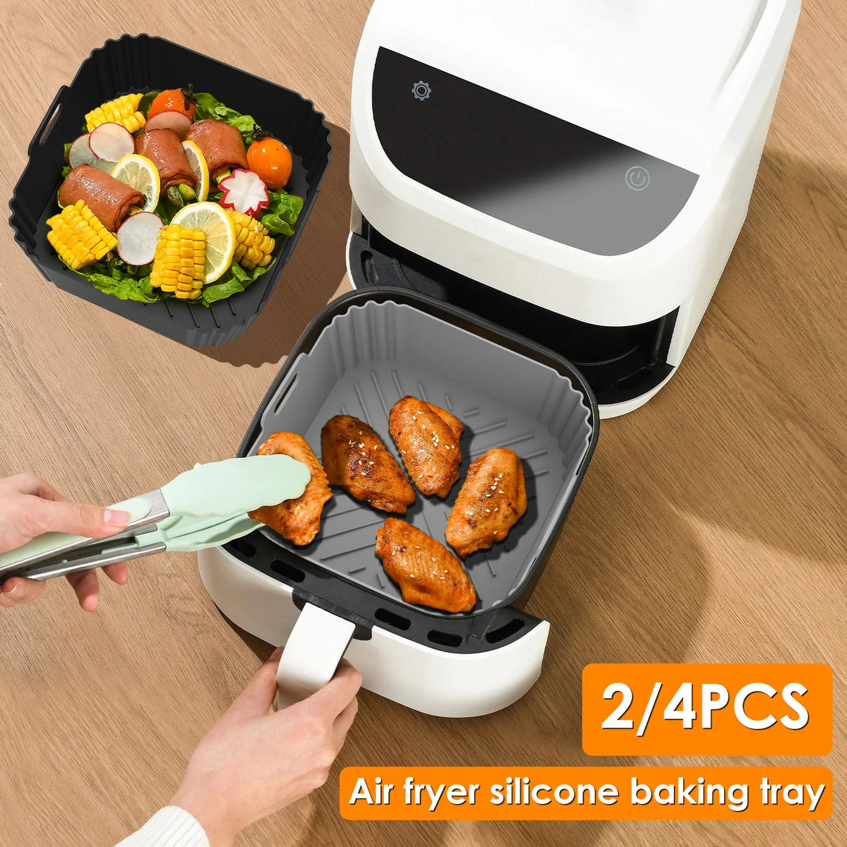 Silicone Air Fryer Liner – Reusable Square Baking Pan Tray Air Fryer Liner Nixie