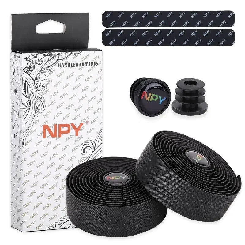Road Bike Handlebar Tape PU+EVA Bar Wrap – Road & Gravel Handlebar Tape Nixie Black Bike Tape
