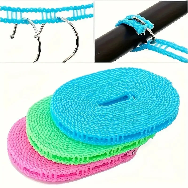 Portable Nylon Travel Clothesline – Windproof Camping Drying Line