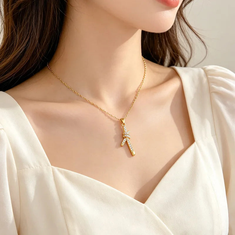 Women's Gold-Plated Stainless Steel Pendant Clavicle Necklace Pendant Necklace Nixie