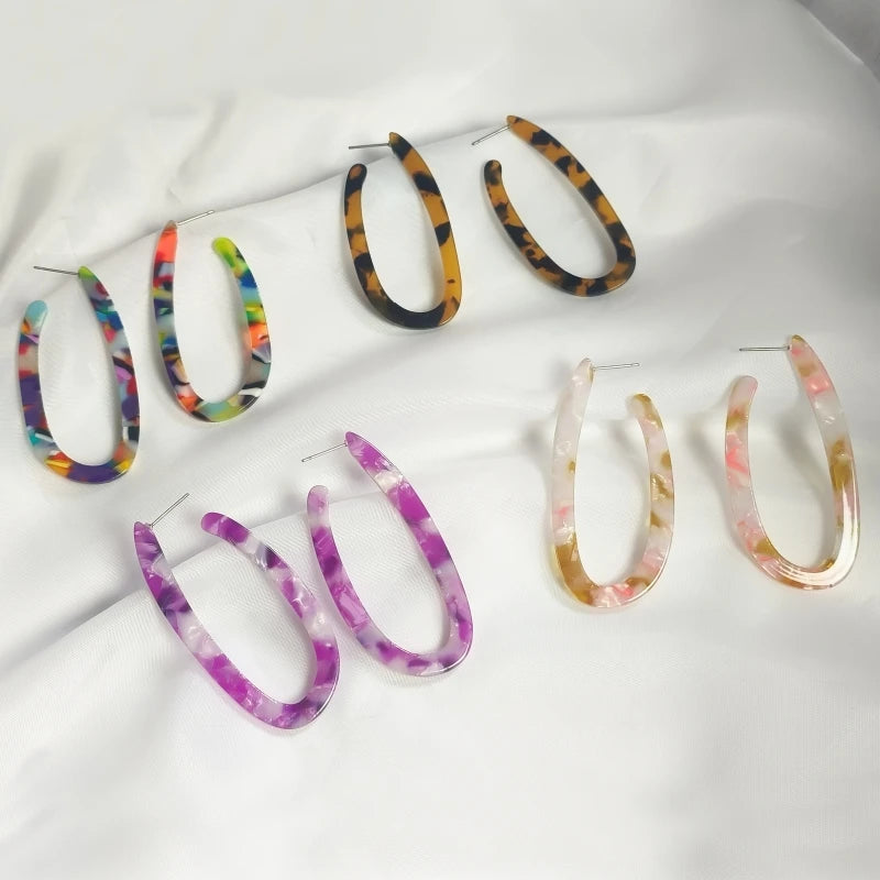 Women's U-Shaped Acetate Drop Earrings – Elegant Fashion Jewelry Drop Earrings Nixie