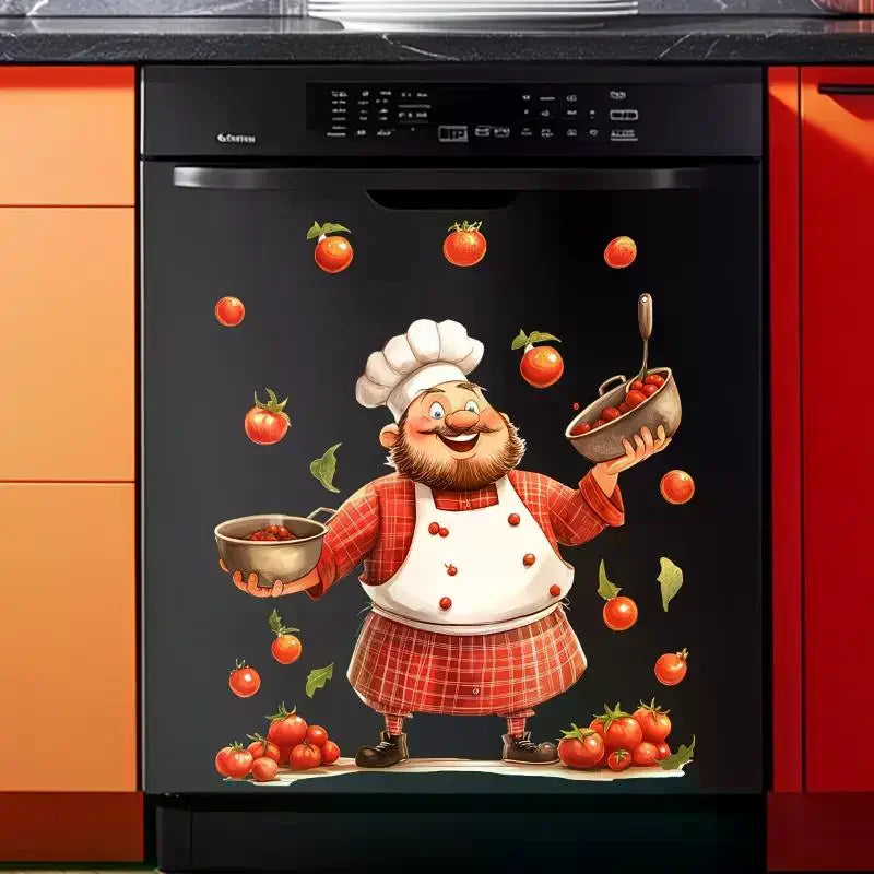 Chef Kitchen Stickers – Fun Removable PVC Appliance Decals Kitchen Wall Decals Nixie
