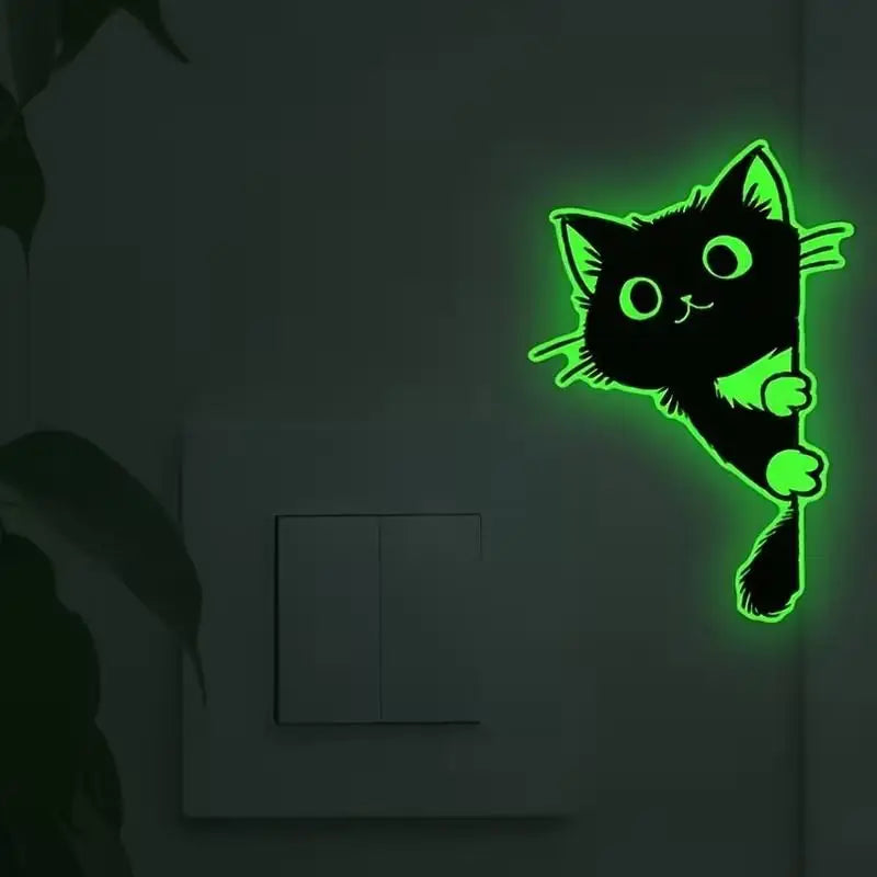 Glow-in-the-Dark Cat Wall Decals – Self-Adhesive PVC Stickers Wall Decal Stickers Nixie