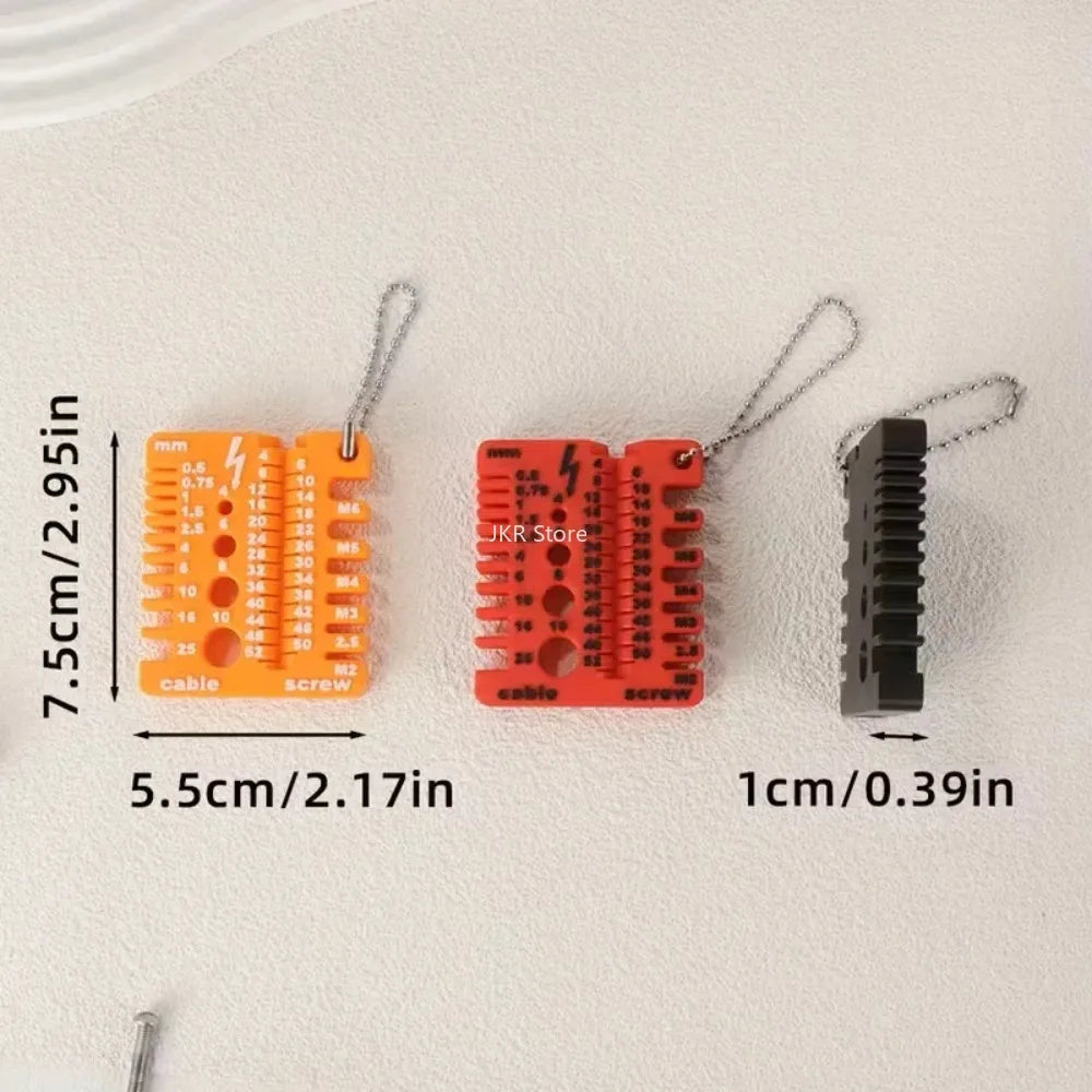 Double Sided Wire Gauge Screw Measuring Tool & Thickness Ruler