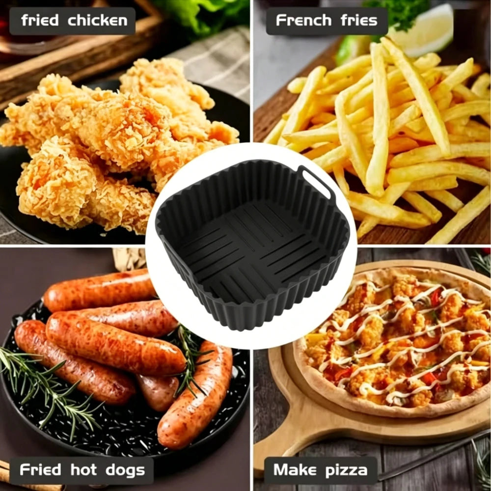 Reusable Silicone Air Fryer Liner Pot | Non-Stick Baking Insert Silicone Air Fryer Liner Nixie