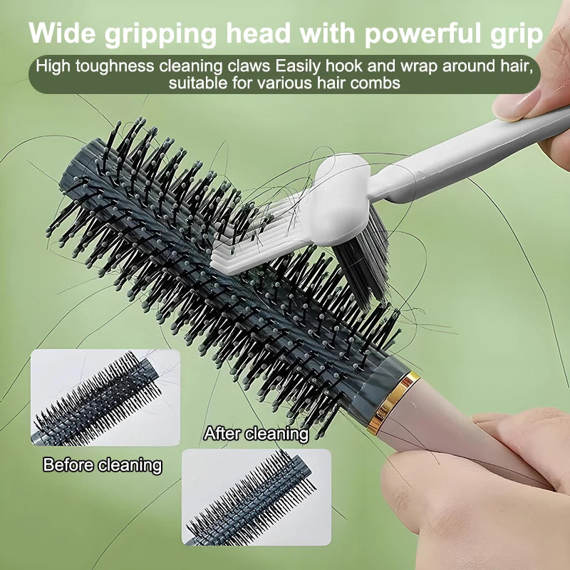2-in-1 Hair Brush Cleaner Tool – Comb & Bristle Cleaning Rake Hair Brush Cleaner Nixie