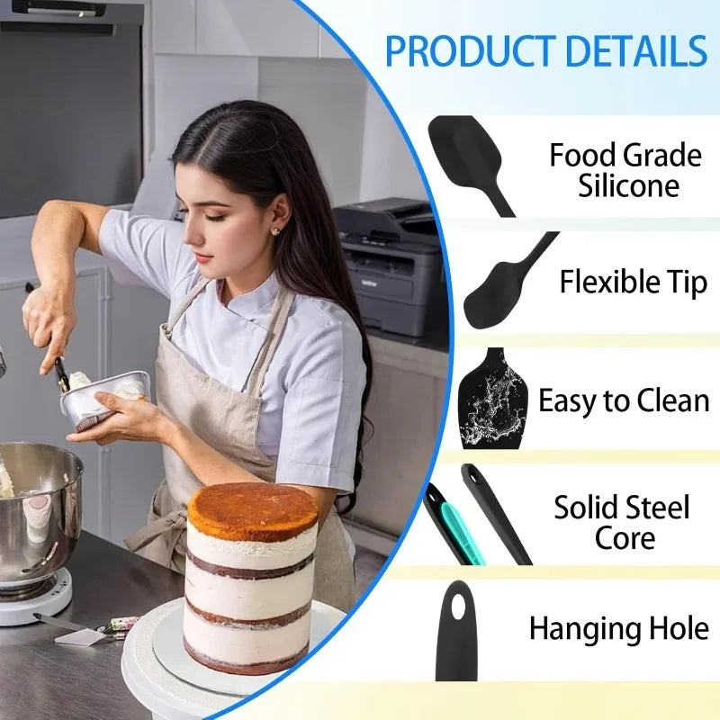 4-Piece Silicone Cooking Utensil Set – Heat-Resistant Spatulas Silicone Spatula Set Nixie