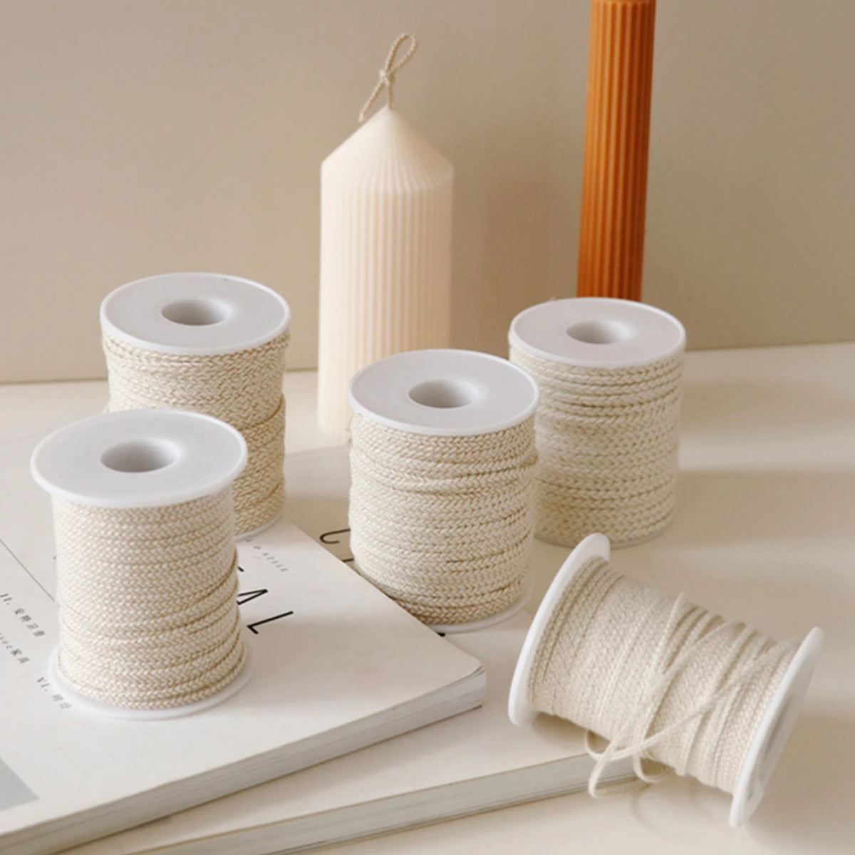 Cotton Candle Wicks 50m & 61m Roll – ECO Low Smoke DIY Wick Candle Making Wick Nixie