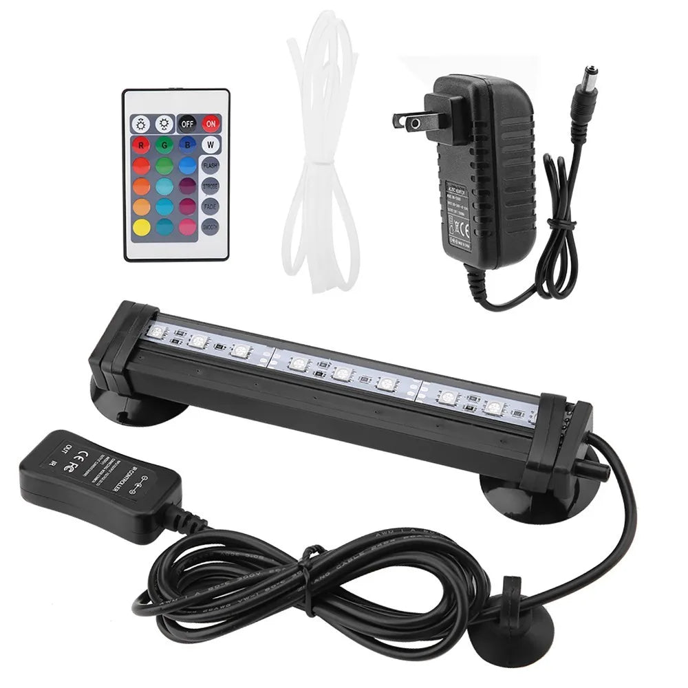 Remote Control LED Fish Tank Light – Color-Changing Bubble