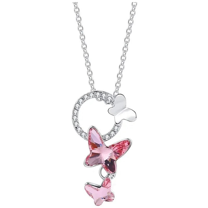 Nixie Butterfly Crystal Pendant Necklace – Mood Tracker Gift