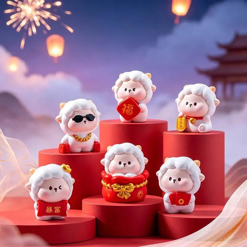 2027 Year of the Sheep Resin Figurine Set – Chinese New Year Resin Figurine Set Nixie