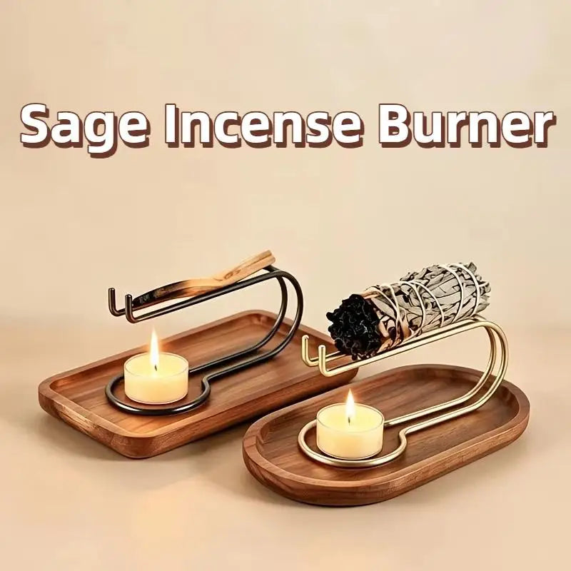 Smudge Stick Burner Tray – Incense & Candle Holder Stand