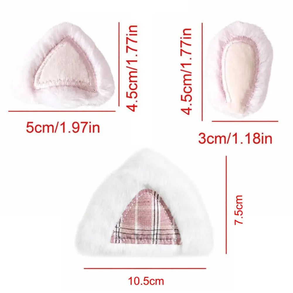 2PCS Plush Cat & Rabbit Ear DIY Patches for Hats & Headbands DIY Craft Patches Nixie