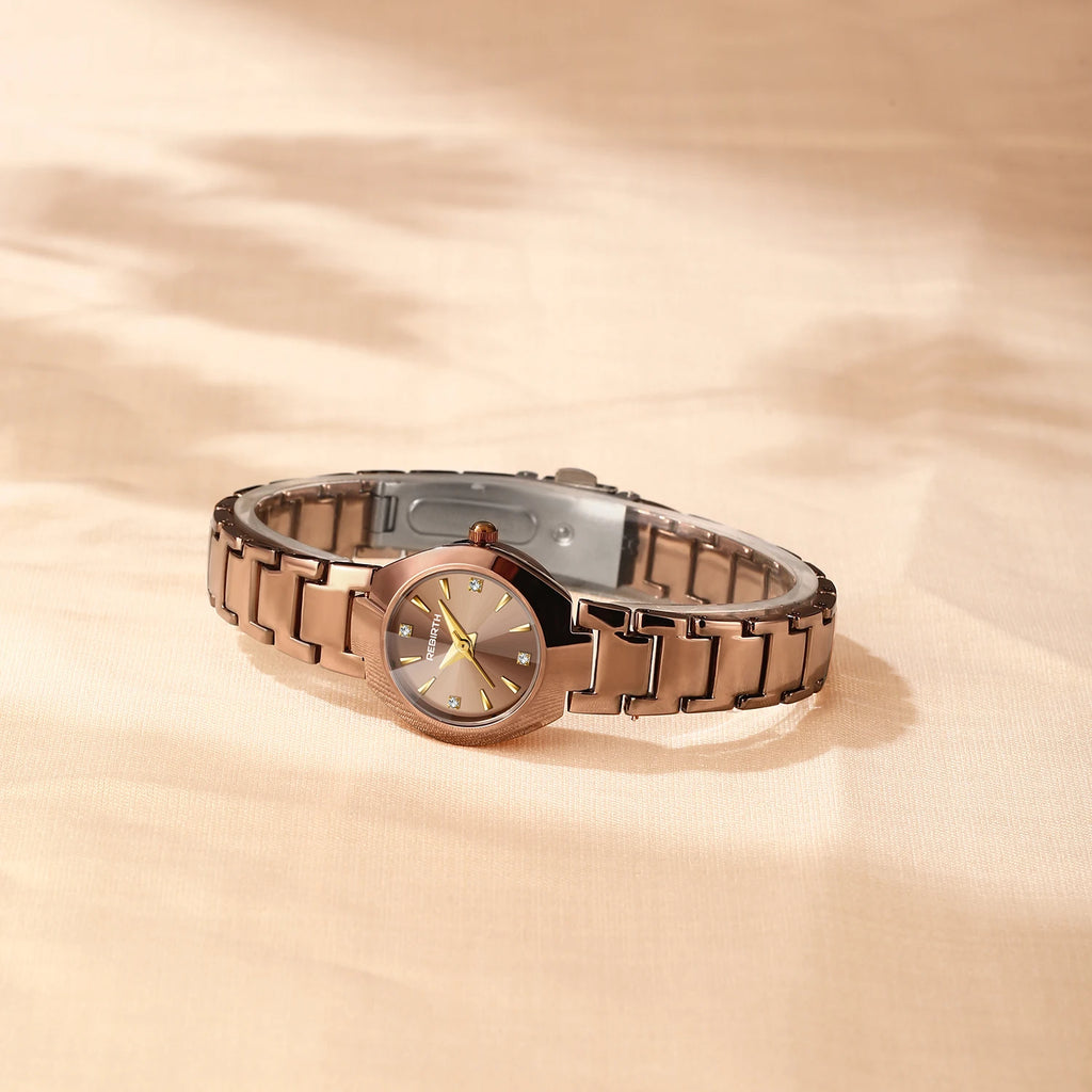 REBIRTH Women's Polygonal Dial Quartz Watch – Elegant Style