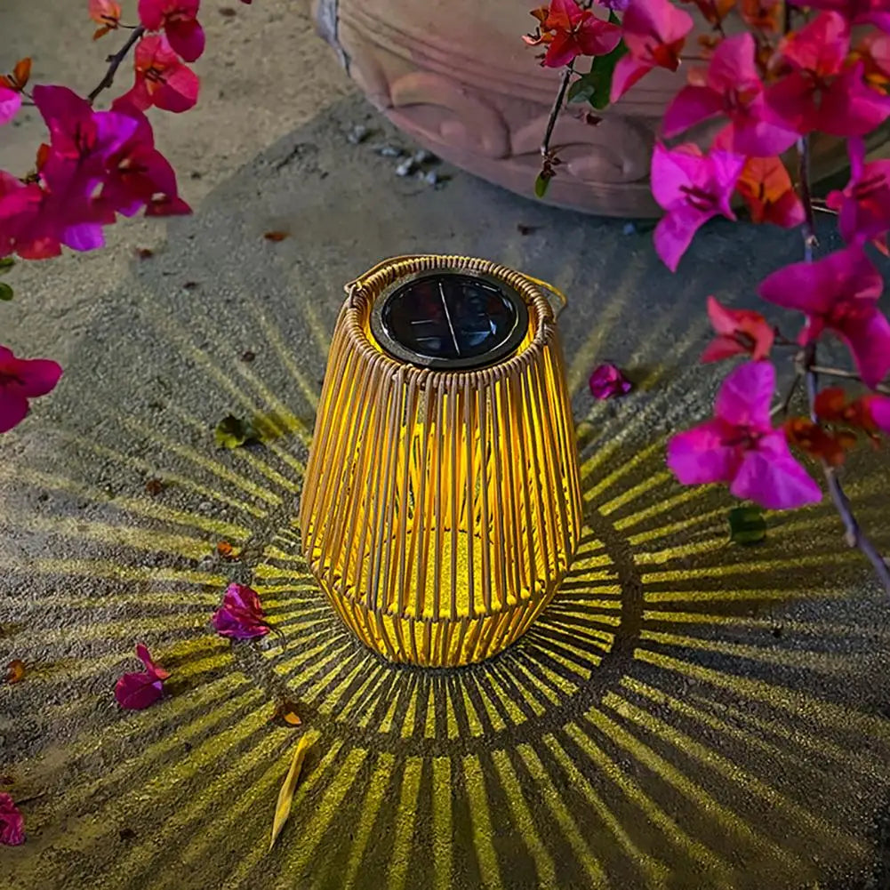 Woven Solar Lantern – Auto On/Off Outdoor Hanging Light Solar Outdoor Lantern Nixie