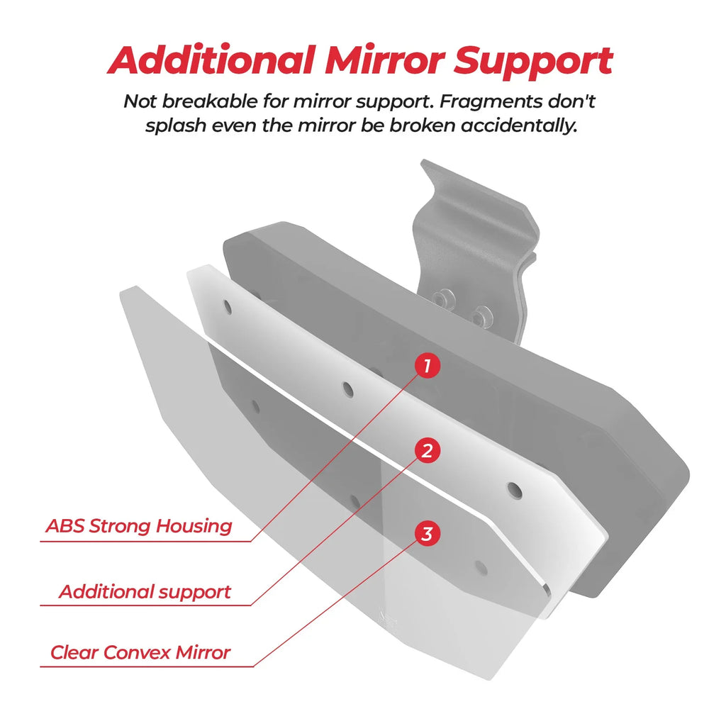 UTV Convex Rearview Mirror – Can-Am Defender & Polaris Ranger UTV Rearview Mirror Nixie