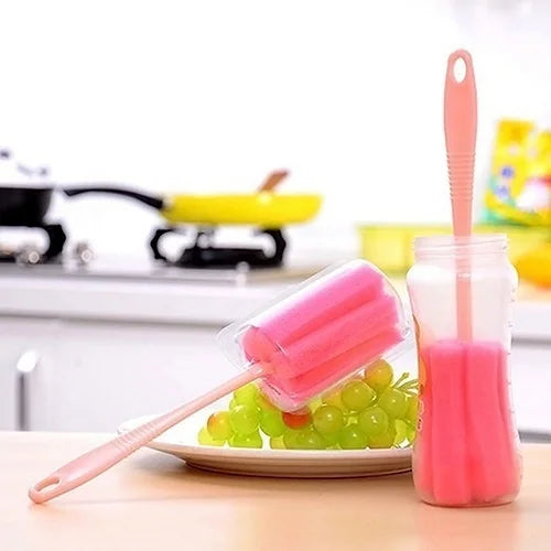 2-Pack Sponge Brush Set for Wine Glasses, Bottles & Cups Kitchen Cleaning Brush Nixie