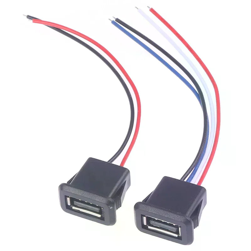 USB 2.0 Female Charging Port Connector with Cable Socket