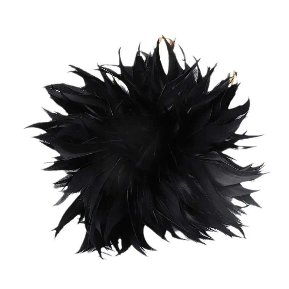 Large Feather Flower Brooch – Handmade Lapel Pin & Hair Accessory Feather Flower Brooch Nixie