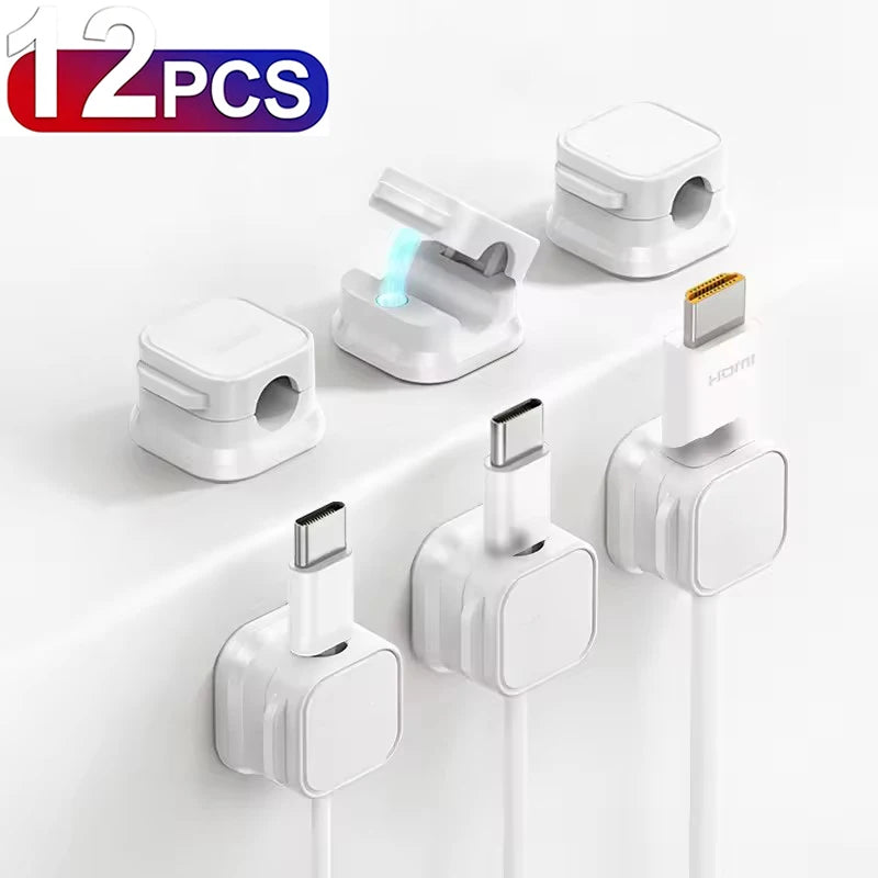 Magnetic Cable Clips Adhesive Cord Organizer 6-Pack