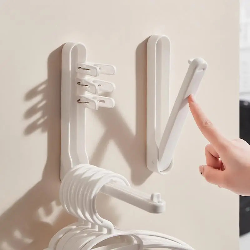 Foldable Wall-Mounted Clothes Hanger Organizer with Clips Hanger Storage Organizer Nixie
