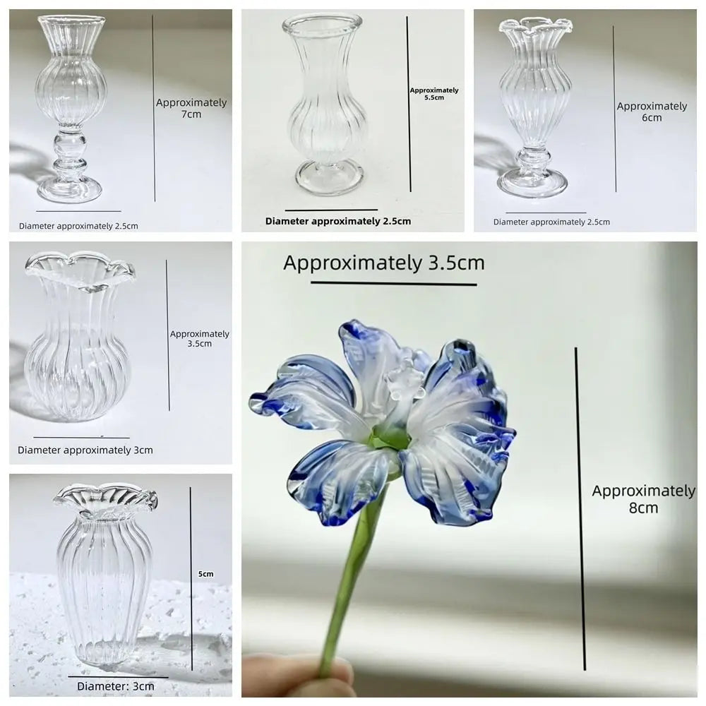 Handmade Colored Glaze Glass Flower Bouquet | Floral Sculpture