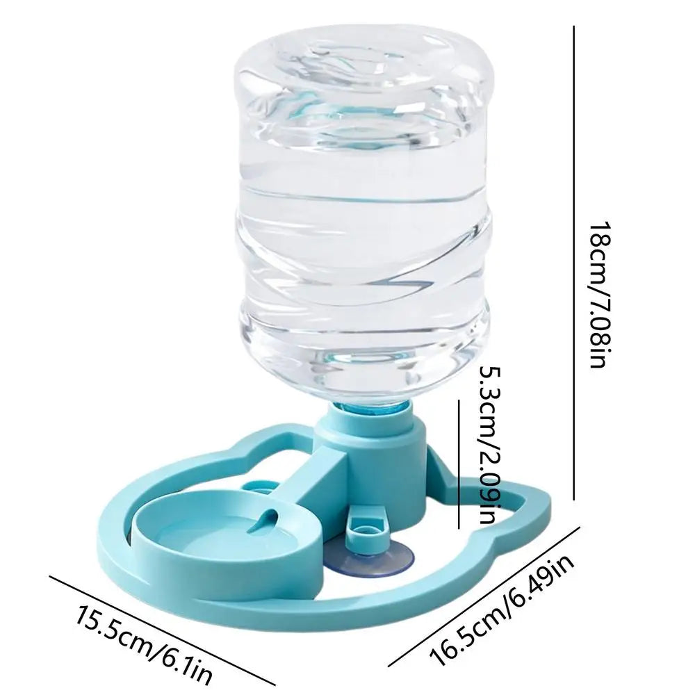 Gravity Cat Water Dispenser 630ml Bottle & Suction Cup Bowl Pet Water Dispenser Nixie Blue