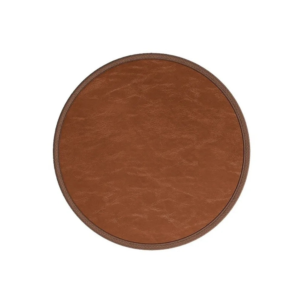 Round Leather Seat Cushion Non-Slip Waterproof Zafu Tatami Pad Chair Seat Cushion Nixie