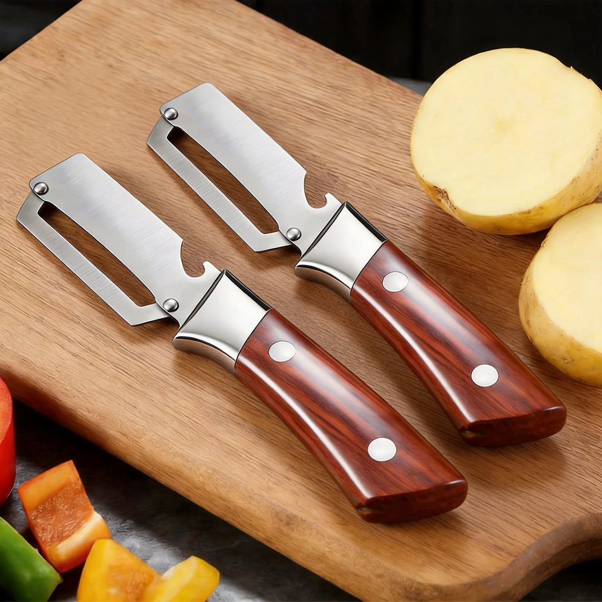2-Piece Stainless Steel Vegetable Peeler & Bottle Opener Set Vegetable Peeler Set Nixie 2PC-A