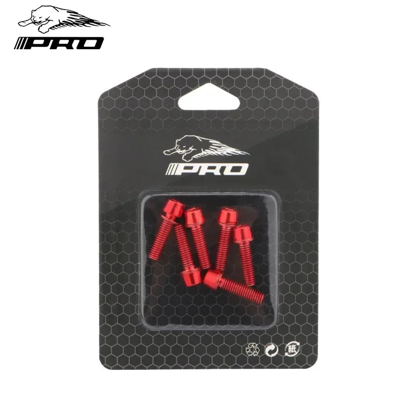 6pcs M5 Stainless Steel Bike Stem Screws & Handlebar Bolts Bike Stem Bolts Nixie Red