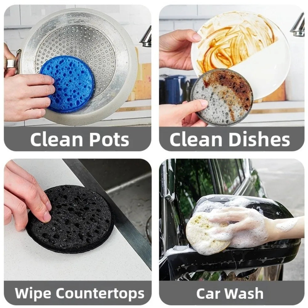 Round Non-Scratch Dishwashing Sponges – Multi-Use Pack of 5/10/20