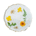 Dried Flower Resin Coaster | Heat-Resistant Gold Edge Cup Mat Decorative Coaster Nixie F