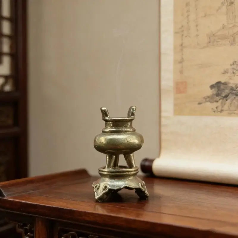 Vintage Mini Brass Tripod Incense Burner | Retro Home Decor